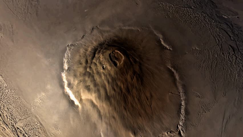Olympus Mons  Largest Volcano on Mars Loop. 3d Animation