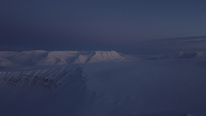 Most northern settlement in the world Longyearbien in polar night colours.