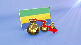 Gabon Reserves Decline with Red Arrow | Economic Crisis Data Graph Infographic - Powered by Shutterstock - Get 15% off with code: PIKWIZARD15
