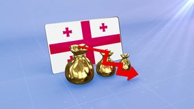 Georgia Reserves Decline with Red Arrow | Economic Crisis Data Graph Infographic - Powered by Shutterstock - Get 15% off with code: PIKWIZARD15