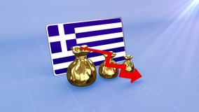 Greece Reserves Decline with Red Arrow | Economic Crisis Data Graph Infographic - Powered by Shutterstock - Get 15% off with code: PIKWIZARD15