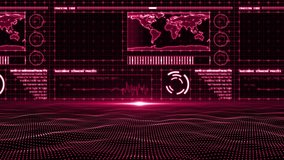 Animated Magenta red color hi tech HUD animation with random codes and binary code matrix design black technology background - Powered by Shutterstock - Get 15% off with code: PIKWIZARD15