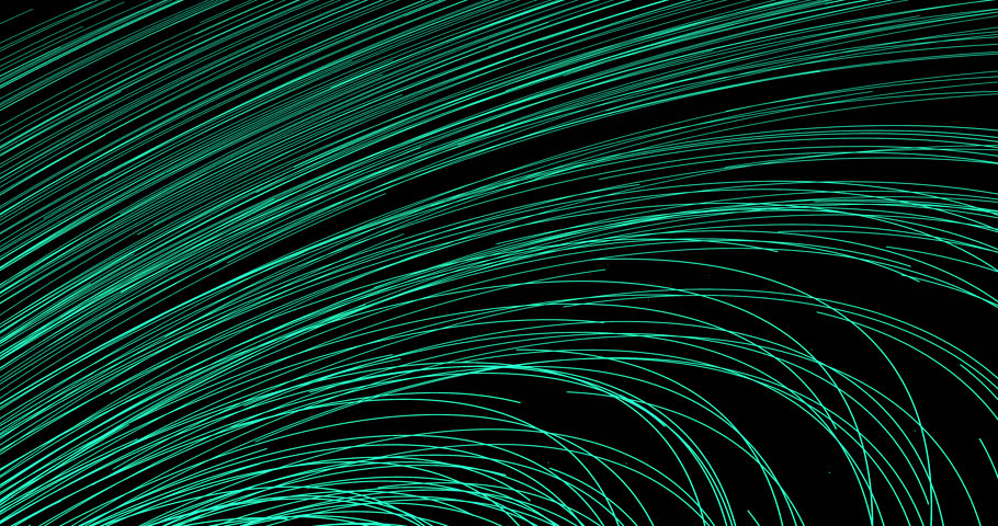 An abstract stream of luminous tracks weaves a mesmerizing pattern, filling the space with dynamics. The energy of moving particles creates the feeling of space travel.
