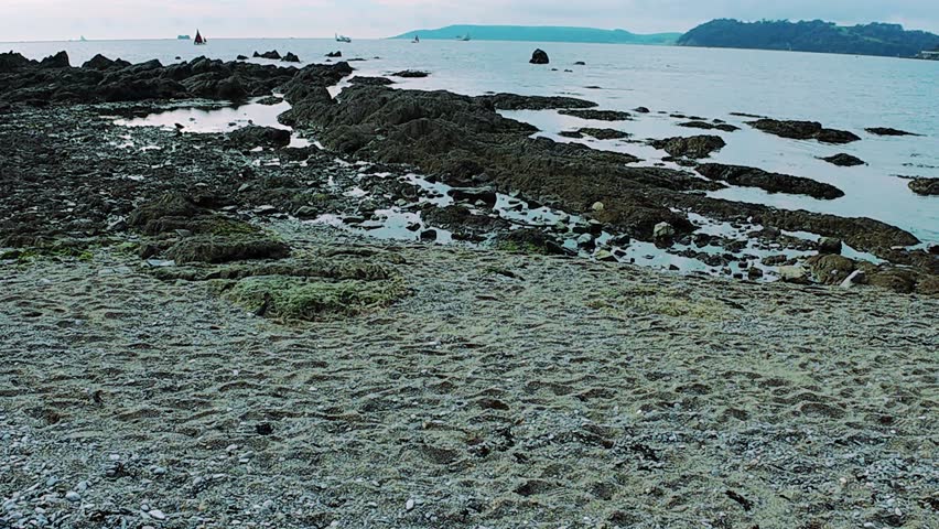 peaceful seaside landscape with natural elements, tranquil seaside scene featuring waves and cliffs