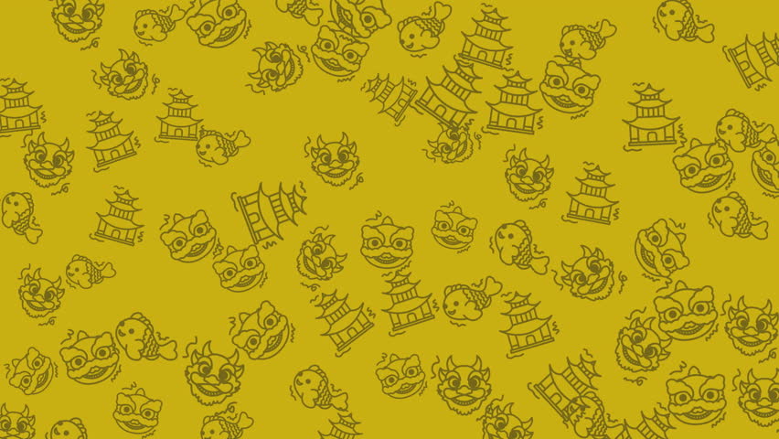 Repeating pattern of chinese new year themed illustrations. Great for festive backgrounds, packaging designs, stationery, and holiday promotion