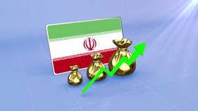 Iran Financial Growth with Rising Green Arrow | Economic Statistics Data Graph - Powered by Shutterstock - Get 15% off with code: PIKWIZARD15