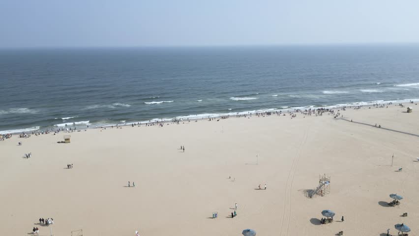 Aerial view of Marina Beach, This a natural urban beach in Chennai, Tamil Nadu, India,