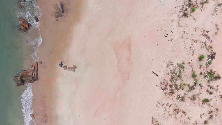 Aerial View Top-Down Tilt of the Coast Before the Storm.