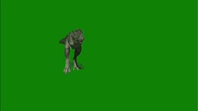 Tyrannosaurus rex monster exhibits raw power and aggression roaring loudly against a bright green chroma key background for easy visual effects integration. - Powered by Shutterstock - Get 15% off with code: PIKWIZARD15