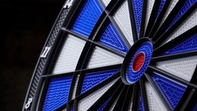 Close-up of a dart hitting the bullseye on a modern dartboard. Red dart lands precisely in the center, symbolizing accuracy, success, goal achievement, strategy, business performance, and winning

 - Powered by Shutterstock - Get 15% off with code: PIKWIZARD15
