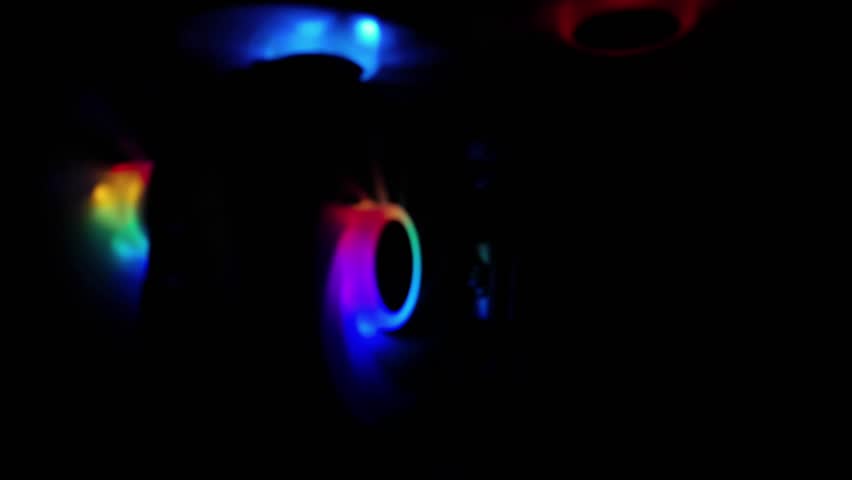 a pc rgb light recorded blurry and dark