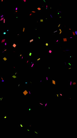 Confetti particles. Perfect for Reels, Stories, and all social media platforms. Vertical video overlay with transparent alpha channel ProRes 4444.