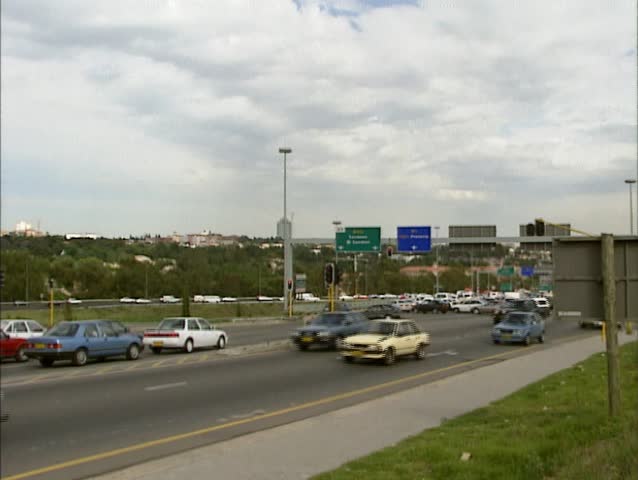  Commuting traffic in suburb Johannesburg, South Africa 