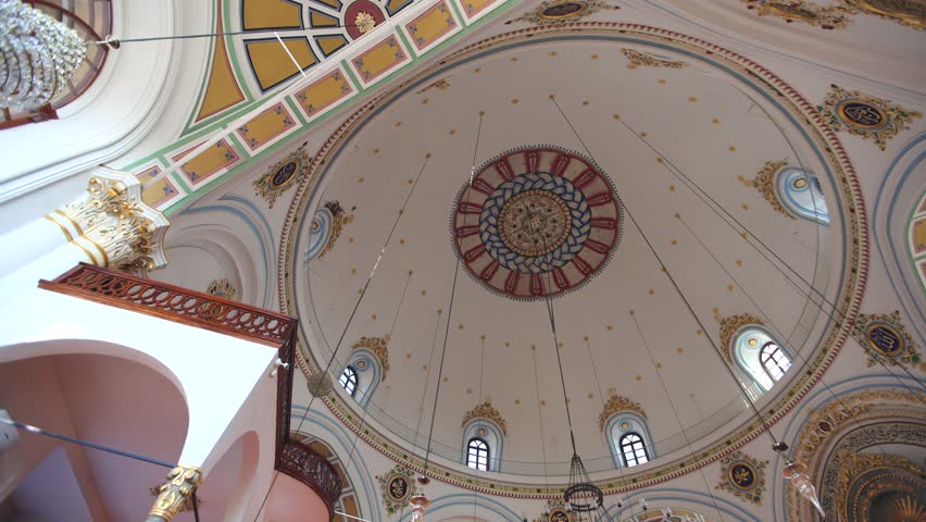 Interior view of Aziziye Mosque in Konya city.