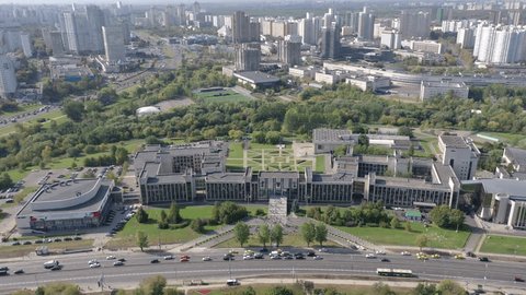 Aerial View of MGIMO University Main Entrance in Autumn