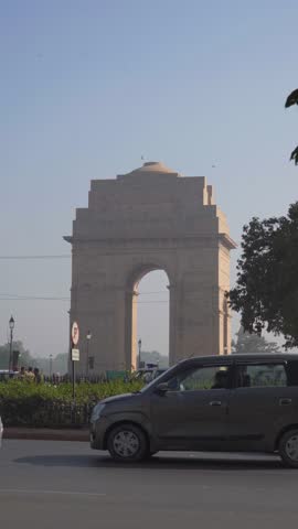 Vertical Video of Isometric View of India Gate, Delhi