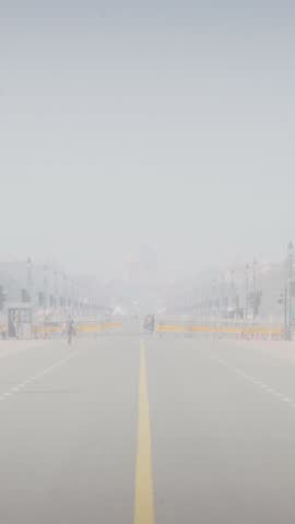 Vertical Video of Delhi Covered in Smog, Air Pollution