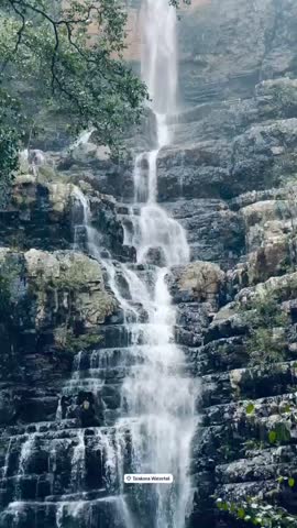 Tiered Waterfall Rocky Cliffs Misty Cascade