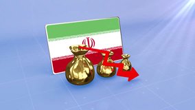Iran Reserves Decline with Red Arrow Economic Crisis Data Graph Infographic - Powered by Shutterstock - Get 15% off with code: PIKWIZARD15