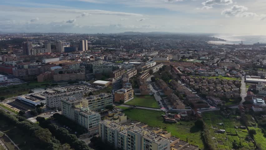 Porto city big residential area densely populated