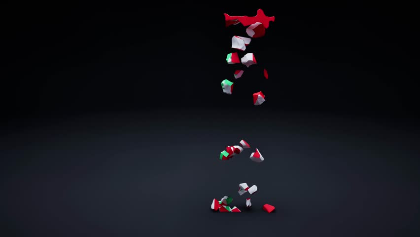 Lebanon Map With Flag Animation.