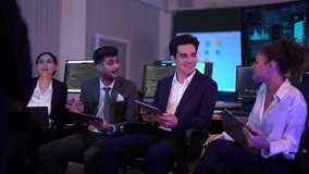 Global business finance and cybersecurity concept. Successful corporate team analyzing stock market trends and big data. Digital transformation strategy for future economic growth and financial invest - Powered by Shutterstock - Get 15% off with code: PIKWIZARD15