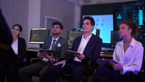 Global business finance and cybersecurity concept. Successful corporate team analyzing stock market trends and big data. Digital transformation strategy for future economic growth and financial invest - Powered by Shutterstock - Get 15% off with code: PIKWIZARD15