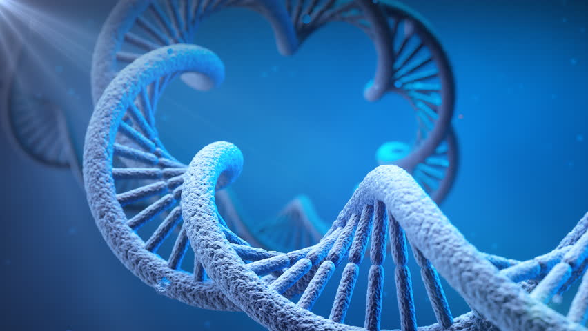 DNA Double Helix Spiral Molecule Structure, molecule or atom Science or medical background, 3d illustration.