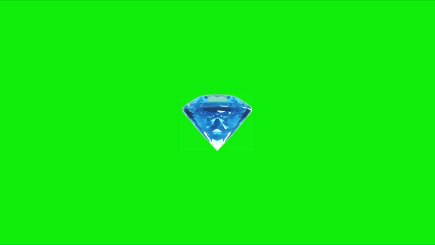 Elegant diamond animation with stunning light sparkles and a simple design. Animation, green screen background.
