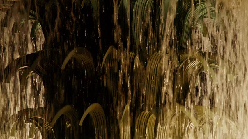 Pineapple fountain at night in Charleston, South Carolina with close up video.