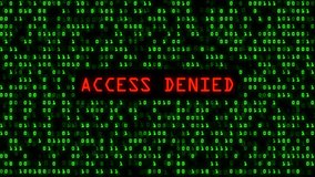 Cybersecurity Alert: 'Access Denied' Error Message Displayed Over a Green Binary Code Matrix Digital Background - Powered by Shutterstock - Get 15% off with code: PIKWIZARD15