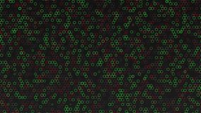 Digital Data Flow Pulsing Red Green Yellow Rings On Black, Tech Inspired Abstract Loop Background, Dynamic Abstract Digital Grid Of Glowing Red, Green, And Yellow Circles On Dark Background Seamless - Powered by Shutterstock - Get 15% off with code: PIKWIZARD15