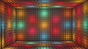 Broadcast Pulsating Hi-Tech Alternate Blinking Illuminated Cubes Room Stage, Multi Color, Events, 3D, Loopable, 4K - Powered by Shutterstock - Get 15% off with code: PIKWIZARD15