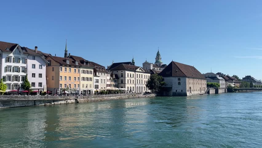 View over river and Solothurn, Switzerland 