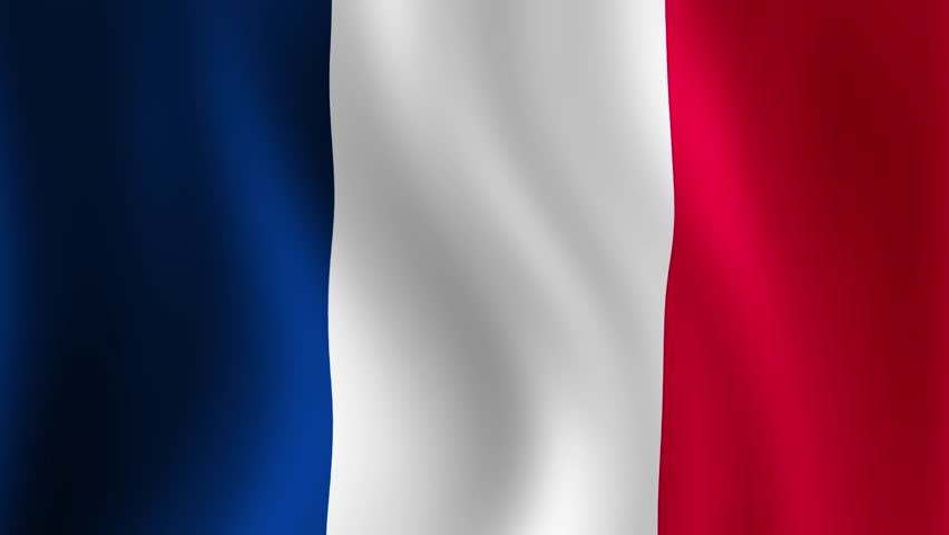 France Flag - looping, waving, A beautiful finish looping flag animation of