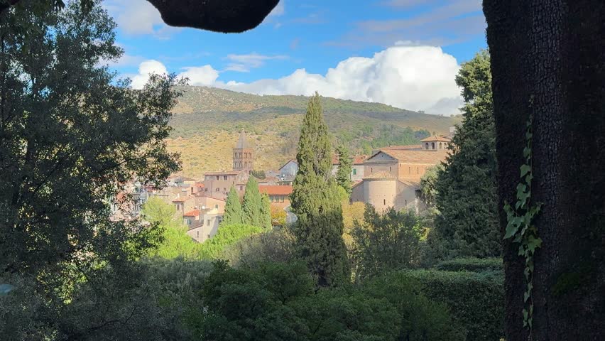 View of the town of Tivoli near Rome, Italy.