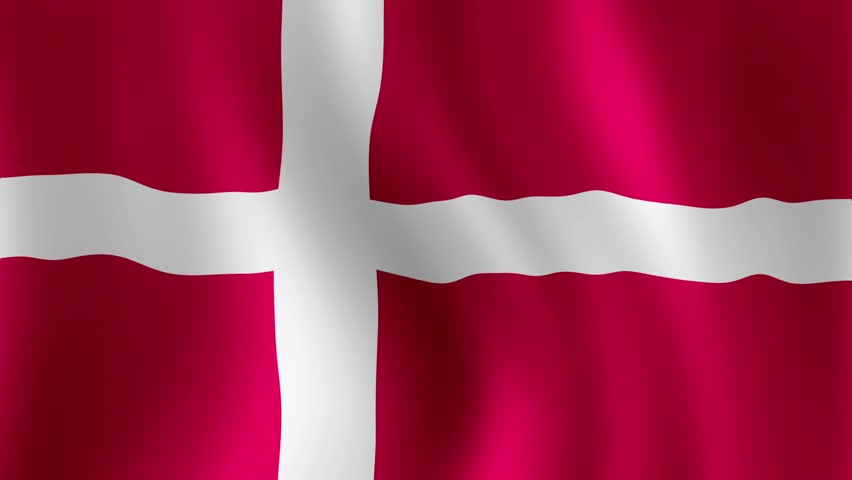 Danish Flag - looping, waving, LOOP, Beautiful finish looping flag animation of