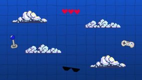 Retro 8 Bit Pixel Art Gaming Background with Clouds and Heart UI - Powered by Shutterstock - Get 15% off with code: PIKWIZARD15