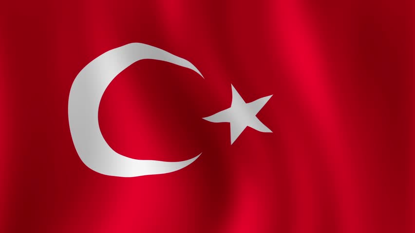 Turkish Flag - looping, waving, LOOP, Beautiful finish looping flag animation of
