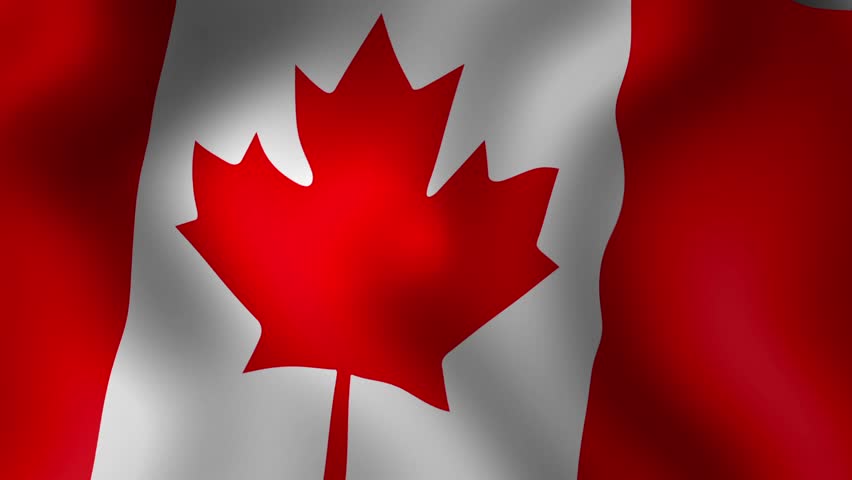 Canadian Flag - looping, waving, A beautiful finish looping flag animation of