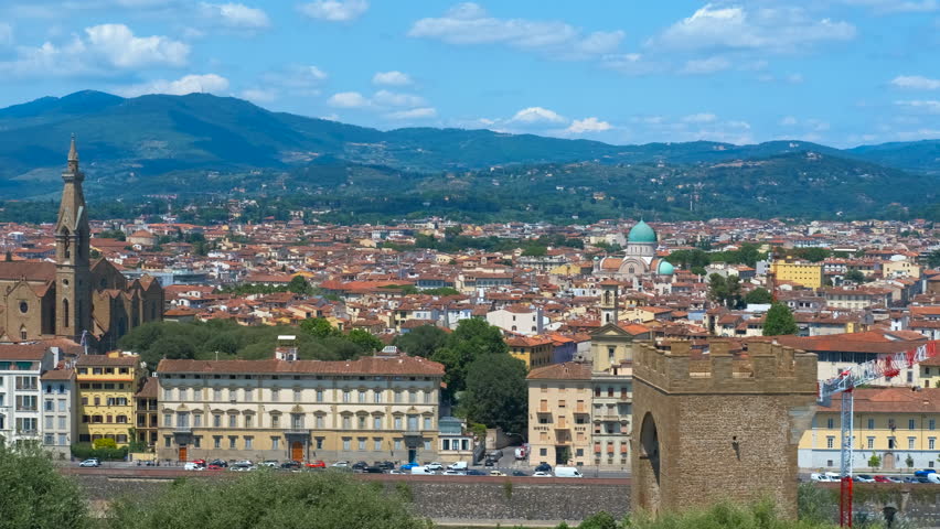 Panoramic views of florence from piazzale michelangelo. Beautiful panoramic views of florence, italy, showcasing the city