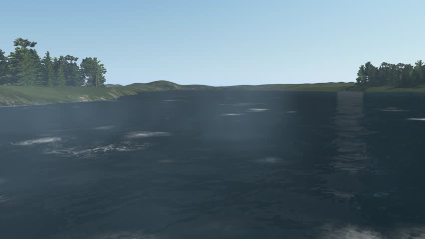 Aerial Top View Lake Landscape