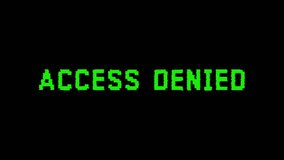8-bit pixel art neon green access denied glitch text on black background. looped animation 4k 30fps - Powered by Shutterstock - Get 15% off with code: PIKWIZARD15