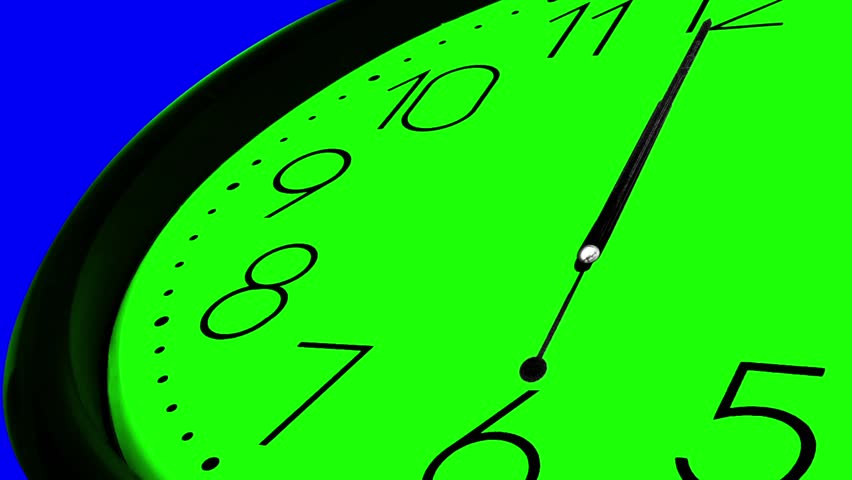 3D Clock Ticking Fast Time GREEN AND BLUE KEY CHROME, Super sharp 3D render of a