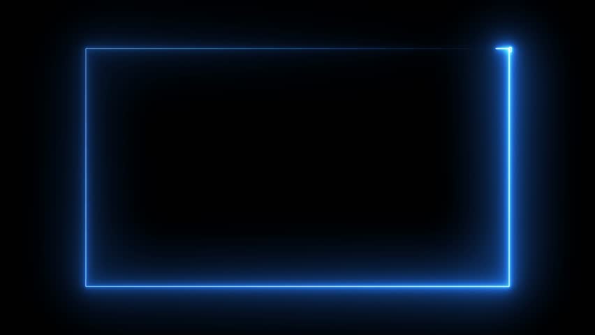 Abstract neon light lines rectangle motion loop animation