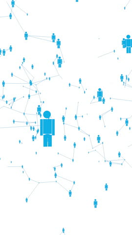 Global Social media business community network with human icon concept