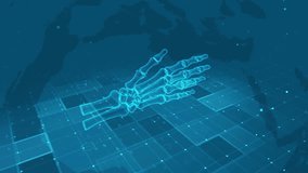 Futuristic Digital X-ray Visualization of Human Hand Bones on Medical Data Interface - Powered by Shutterstock - Get 15% off with code: PIKWIZARD15