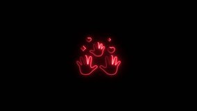 Neon Hands Reaching Up with Hearts and Stars on Black Background - Powered by Shutterstock - Get 15% off with code: PIKWIZARD15