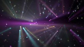 Colorful glowing laser beams and spotlights with twinkling stars on dark background - Powered by Shutterstock - Get 15% off with code: PIKWIZARD15