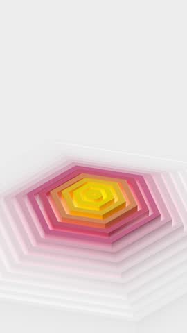 Gradient 3D clean hexagon shapes rising minimal motion background. Perfect loop.